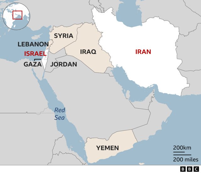 A map of the Middle East