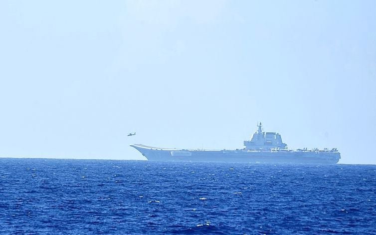 Chinese aircraft carrier Shandong deployed near the Taiwan Straits