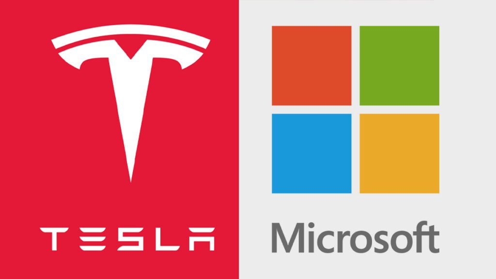 File image of Tesla and Microsoft